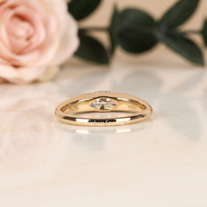Elegant Marquise Cut Moissanite <b>Solitaire</b> Promise <b>Ring</b> 18K Gold Plated Sterling <b>Silver</b> Prong Setting Minimalist Wedding - Product Image 2