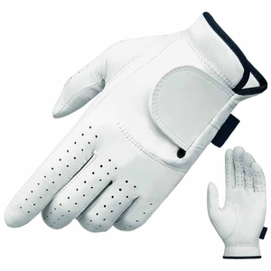 Nouveaux gants de golf en cuir Cabretta, vente en gros, logo personnalisé, antidérapants, blancs, haute qualité, sangle de poignet réglable - Product Image 4