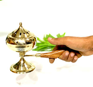 Quemador de incienso de latón con mango de madera, difusor de aromaterapia, soporte para incienso de carbón, quemador de incienso único, ¡gran oferta! - Product Image 5