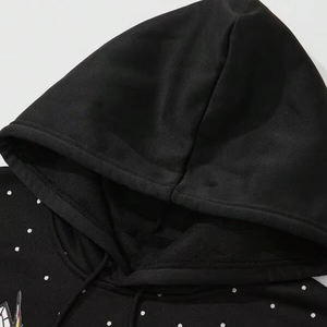 Sweat à capuche zippé pour homme, respirant et à séchage rapide, avec strass, poche, en polaire, écologique, mélange polyester/coton de haute qualité - Product Image 5