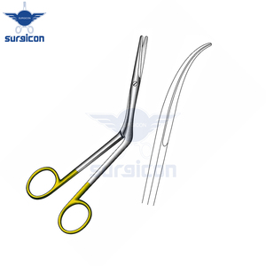 Ciseaux chirurgicaux Heymann 17 cm / 6-3/4 pouces, courbés à droite, TC Gold, en acier inoxydable de qualité supérieure, coupe de précision - Product Image 5