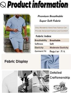 Conjunto de Camiseta y Pantalones Cortos Casuales de Primera Calidad para Hombre, 100% Poliéster, Antibacteriano, de Secado Rápido, Ligero para Verano, Ropa Personalizada - Product Image 3