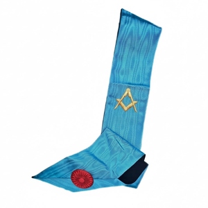 Tablier de Maître Maçon Rite Français avec Écusson et Compas, Broderie Machine Professionnelle, Dentelle, Épingle de Sûreté, Qualité Cérémoniale Supérieure - Product Image 2