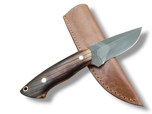 Cuchillo de Supervivencia Nórdico de Acero al Carbono de Grado Industrial con Mango de Madera de Fresno y Funda de Cuero, Largo Total de 8 Pulgadas, Hoja Entera, para Camping - Product Image 3