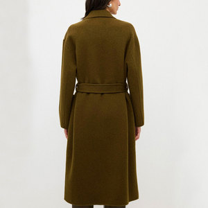 Servicios OEM: Abrigo Largo Casual Grueso de Lana para Mujer, Transpirable, Ropa de Invierno, Botones de Cuerno, Relleno de Fibra de Poliéster y Piel de Visón - Product Image 3