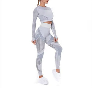 Conjuntos de Yoga para Mujer de Alta Calidad con Estampado Personalizado, Nuevo, Transpirable, de Spandex/Poliéster, de Secado Rápido y Cintura Alta - Product Image 1