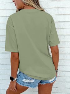 T-shirts pour femmes à col rond, imprimés graphiques DTF, 100% coton, t-shirts graphiques, t-shirts d'été, manches courtes, amples et confortables - Product Image 6