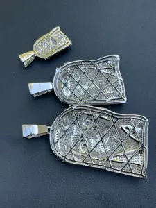 Pendentif Tête de Jésus Hip Hop en Moissanite Véritable, Argent Sterling 925, Luxe, Certifié Religieux - Product Image 4