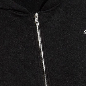 Sudadera con Capucha Negra Unisex, Diseño de Estrella con Pedrería, Cierre de Cremallera, Estilo Casual para Otoño, Tejido de Poliéster - Product Image 4