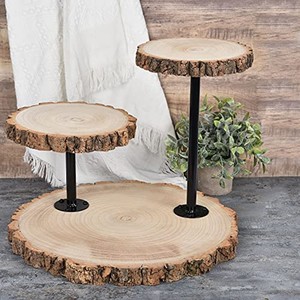 Oak <b>Wood</b> 3-Tier Cake Stand Wholesale | Handcrafted Wooden Display Riser - Product Image 6