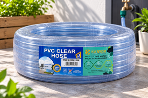 Tuyau d'arrosage en PVC transparent KARYON 3,2-25 mm x 30 m, flexible et polyvalent pour l'irrigation de jardin, la pompe à eau et l'utilisation extérieure - Product Image 1