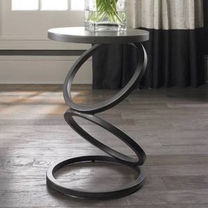 Mesa Auxiliar Moderna y Duradera con Marco Metálico en Espiral y Superficie Metálica, Mesa Decorativa de Lujo para el Lado del Sofá, Decoración para Sala de Estar - Product Image 5