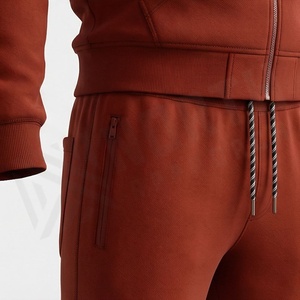 Survêtement à capuche zippé pour homme, couleur unie, manches longues, sweat-shirt décontracté avec poches latérales, coupe classique, pour l'automne - Product Image 5