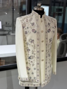 Luxury Ivory Floral Embroidered Indo Western Sherwani Suit for <b>Men</b> Premium Wedding Reception Designer <b>Kurta</b> Set with Jacket - Product Image 5