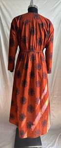 Elegant Cotton Flax Floral Print V-Neck <b>Long</b> Sleeve Casual <b>Boho</b> A-Line <b>Dress</b> for Women Buy Direct From Supplier - Product Image 4