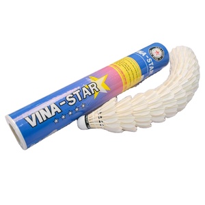 Volants de badminton Vina-Star en plumes d'oie, classe A, professionnels, lot de 12 en tube, haute durabilité, stabilité, entraînement sportif - Product Image 1