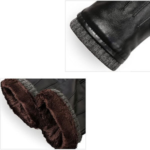 Guantes de Cuero Ajustables de Invierno, Transpirables, Ecológicos, de Alta Calidad, Suaves al Tacto, para Hombre - Product Image 2