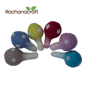 Vibrant Green Red Purple Color Woolen Felt Mushroom Christmas Hanging Decor Ornaments Prefect for Hobby <b>Crafts</b> Garlands and More - Product Image 3