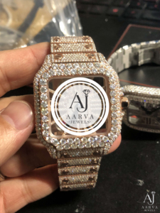 AARVA JEWELS Montre de luxe carrée en cristal saphir pour femme, en acier inoxydable, analogique à quartz, 38 mm, bracelet de 20 mm avec fermoir, tendance - Product Image 1