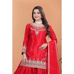 Ensemble haut, bas et dupatta pour femmes, vêtements de soirée de créateur - Product Image 5