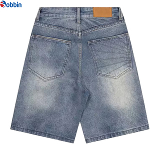 Salopette en jean tendance personnalisée de marque, de haute qualité, épaisse, taille haute, écologique, 100 % coton, avec poches plaquées et broderie - Product Image 2