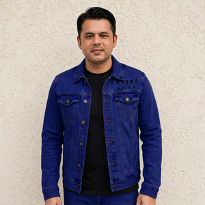 Custom Men's Light Blue Denim <b>Jacket</b> – Vintage Washed <b>Trucker</b> <b>Jacket</b>, Casual Streetwear, OEM & ODM Clothing Manufacturer - Product Image 4