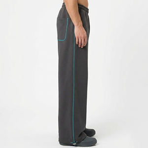 Nouvelle Arrivée Pantalon Jogger Décontracté Homme en Toile Lourde pour Usage Extérieur avec Coutures Contrastées 100% Coton Respirant Style Hip Hop - Product Image 5