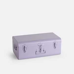 Caja de Almacenamiento de Metal Negra, Rectangular, con Tapa con Bisagras, Diseño Clásico con Cierres Plateados, Contenedor de 1 Nivel - Product Image 6