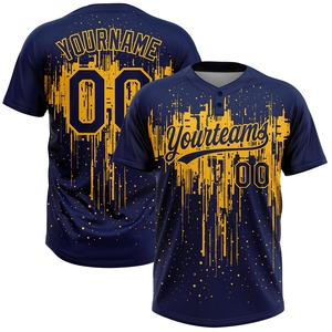 เสื้อซอฟต์บอลแบบสองกระดุมลายศิลปะสาดสีทองกรมท่า 3 มิติ ขายส่งโดยตรงจากโรงงาน ยอดขายดีที่สุด ออกแบบได้ตามต้องการ สำหรับทั้งชายและหญิง - Product Image 1