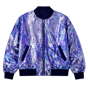 Men Casual Winter Embroidered Oversized <b>Sequin</b> Bomber <b>Jacket</b> Zip Black Party Fashion Long Sleeve Thick Streetwear Shiny Club - Product Image 5