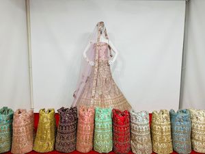 Impresionante Zarna 16 Kali Lehenga Set Heavy Jarkan Stones Mirror Shisha Glitter Can-Can Blusa muy adornada/Dupatta Indian - Product Image 3