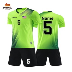 DYNAMEL WEARS Ensemble de maillot de football personnalisé sublimé pour hommes, col en V, manches courtes, évacuation de l'humidité, couleur dégradée, uniforme - Product Image 2