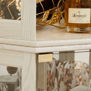 Vetrina Angolare Illuminata per Collezioni Antiche, Espositore in Vetro per Vini, Bar e Soggiorno - Stile Vintage - Product Image 6