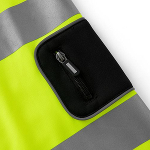 Sudadera con capucha de seguridad unisex transpirable de alta visibilidad con logotipo personalizado, reflectante, con cremallera completa, para detección de agujas, talla OEM - Product Image 6