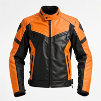 Chaqueta de Motociclista de Cuero Genuino para Hombre, a la Moda, con Protecciones Certificadas, para Carreras y Pista