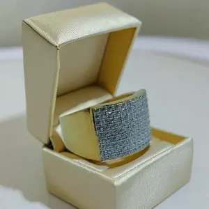 Bague élégante en or 22 carats pour homme, avec motif grille de diamants, pour un usage quotidien, bague lourde et stylée pour homme - Product Image 4