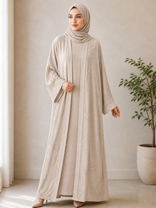 Luxury <b>White</b> Embroidered Abaya for Women Modest Islamic <b>Maxi</b> Dress Elegant Muslim Dubai Abaya with Hijab - Product Image 5