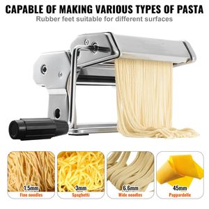 Macchina per Pasta Regolabile in Acciaio Inox con 9 Impostazioni, Rulli e Taglierina, Strumenti Manuali per Pasta - Product Image 5