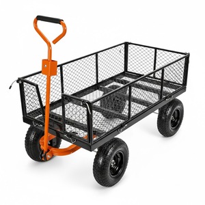 Chariot de jardin robuste avec fonction de basculement, chariot polyvalent pour le transport en jardin et à la ferme, OEM GARPYC000 - Product Image 1