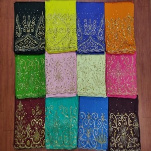 Modern Heritage Exclusive Somalian Handwork Gorgura Silk TAffeta Mediumweight Hand Beaded Rhinestone Work For Casual Wear - Product Image 1