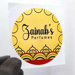 Étiquettes en feuille métallique dorée personnalisées fournies par l'usine |   Autocollant d'emballage de parfum gaufré, imperméable et résistant aux UV, services OEM - Product Image 3