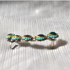 Trending Flower Pattern <b>Cuff</b> <b>Earrings</b> Vintage Silver Look Alike stone ear <b>cuff</b> for Women's Alloy Jewelry for Women and Girls - Product Image 3
