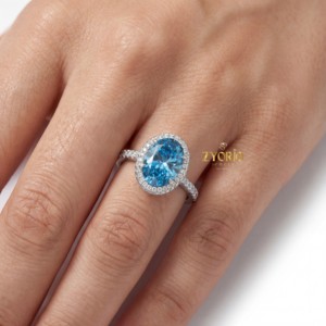 Anillo de compromiso y boda de oro de 14 quilates con diamante ovalado de laboratorio de claridad VS para mujer, estilo moderno - Product Image 5