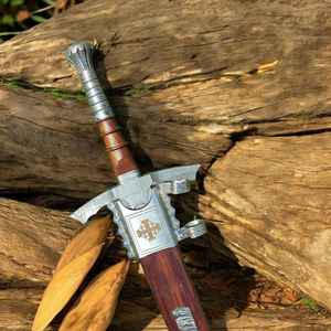 High Quality Professional Handmade Premium Damascus <b>Steel</b> Viking Sword Outdoor Camping Survival Hunting Swords With Sheath - Product Image 6