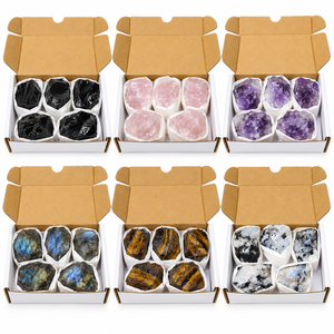 Piedras Preciosas Naturales en Bruto Hechas a Mano al por Mayor, Caja Portátil de 1 LB, Amatista, Cuarzo Rosa, Labradorita, Ojo de Tigre - Product Image 1