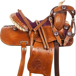 Importación DE LA India 100% cuero genuino occidental sillín de caballo de pecho y cuello puesto de cabeza sillín INGLÉS DE LA India - Product Image 1