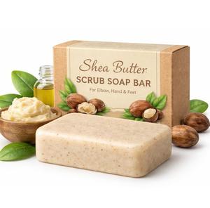Private Label Shea Butter Exfoliating <b>Scrub</b> Bathing Soap Bulk Moisturizing Soap Bar for Face & <b>Body</b> OEM ODM Wholesale Supplier - Product Image 2