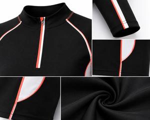 เสื้อแรชการ์ดแขนยาวสำหรับผู้หญิง สีสันตัดกัน ป้องกันรังสียูวี แห้งเร็ว เป็นมิตรกับสิ่งแวดล้อม พิมพ์ลายตามสั่ง ผลิตจากผ้าสแปนเด็กซ์และโพลีเอสเตอร์ สำหรับใส่ว่ายน้ำ - Product Image 4