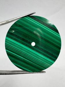 Cadran de montre en malachite naturelle fourni par le fabricant, plaque de cadran personnalisée en pierres précieuses, épaisseur 0,9 mm, coupe plate, pierres précieuses K, montre classique - Product Image 4