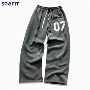 ผู้จัดจำหน่ายกางเกงขายส่ง SPOFIT กางเกงวอร์มผ้าฝ้ายสีเทา เอวยางยืด กันยับ ลายพิมพ์ 07 สวมใส่สบายในฤดูหนาว ระบายอากาศได้ดี - Product Image 1